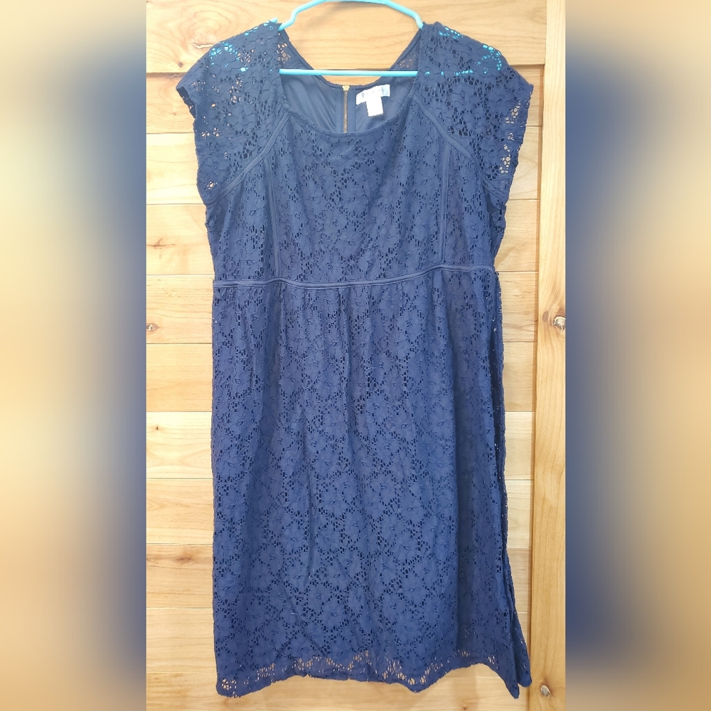 Motherhood Maternity Navy Blue Lace Dress, XL